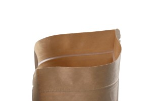 Standbodenbeutel aus Kraftpapier mit Sichtfenster und Druckverschluss, verschließbar 90x30x140mm - 100 Stücke-3