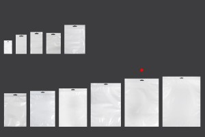 Sachets en plastique avec fermeture éclair 250 x 350 mm, dos blanc, face transparente et trou d'eurohole - 100 pcs-εικόνα_σύνθεση