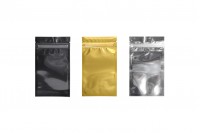Heat sealable aluminum zip lock pouch with transparent front side in size 90x160  mm - 100 pcs