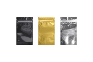 Heat sealable aluminum zip lock pouch with transparent front side in size 90x160  mm - 100 pcs-image_product