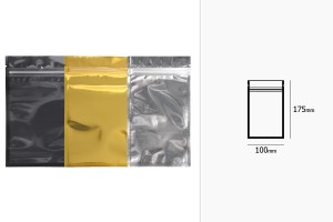 Sachets en aluminium avec fermeture éclair 100 x 175 mm, face avant transparente et possibilité de thermoscellage - 100 pcs-2