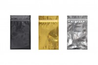 Heat sealable aluminum zip lock pouch with transparent front side in size 120x200mm - 100 pcs