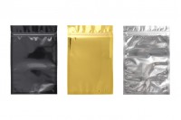Heat sealable aluminum zip lock pouch with transparent front side in size 160x240 mm - 100 pcs