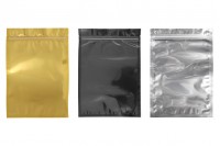 Heat sealable aluminum zip lock pouch with transparent front side in size 180x255 mm - 100 pcs