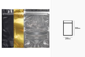 Qese alumini me mbyllje “zip” 200 × 300 mm, me pjesë të përparme transparente dhe me mundësi vulosjeje me ngjitje termike – 100 copë.-bildabmessungen