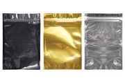 Heat sealable aluminum zip lock pouch with transparent front side in size 200x300 mm - 100 pcs