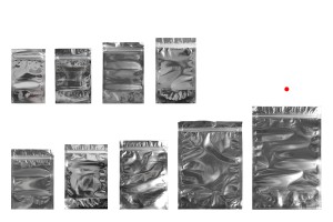 Qese tip Doy Pack 200x50x300 mm, pjesa e pasme alumini, e përparme transparente, me mbyllje “zip” dhe mundësi vulosje me nxehtësi – 100 copë-bildgruppe