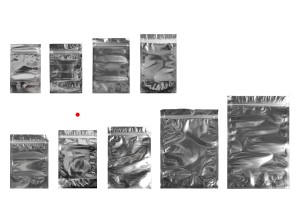 Sachets de type Doypack 160 x 40 x 240 mm dos en aluminium, fenêtre transparente avec fermeture zip et possibilité de fermeture par thermoscellage - 100 pcs-εικόνα_σύνθεση