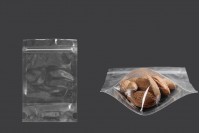 Sachets de type Doypack 120 x 30 x 180 mm transparents avec fermeture zip et possibilité de fermeture par thermoscellage - 100 pcs