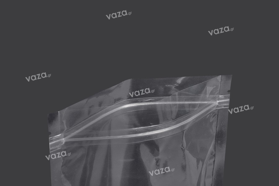 Σακουλάκια τύπου Doy Pack 120x30x180 mm διάφανα με κλείσιμο zip και δυνατότητα σφράγισης με θερμοκόλληση - 100 τμχ