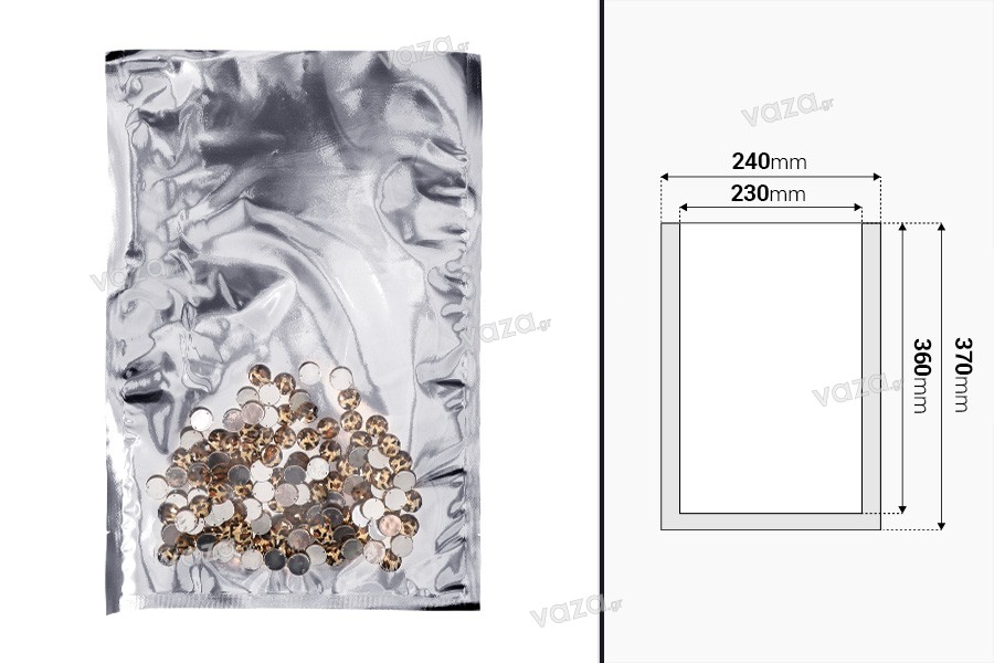 Heat sealable aluminum foil bag in size 240x370     mm - 100 pcs