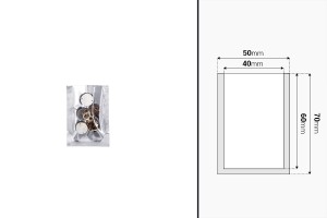 Qese alumini 50x70 mm me mundësi mbyllje me ngjitje termike - 100 copë                  -bildabmessungen