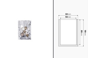 Qese alumini 60x90 mm me mundësi mbyllje me ngjitje termike - 100 copë                  -bildabmessungen