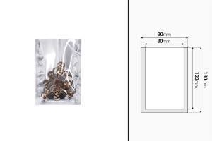 Sachets en aluminium 90 x 130 mm avec possibilité de thermoscellage - 100 pcs-εικόνα_διαστάσεις