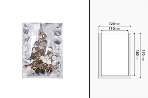 Aluminiumbeutel 120x170 mm mit der Möglichkeit der Heißsiegelung - 100 Stk-εικόνα_διαστάσεις