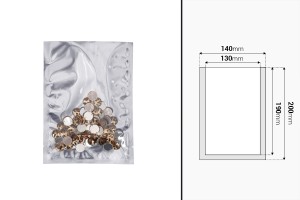 Qese alumini 140x200 mm me mundësi mbyllje me ngjitje termike - 100 copë         -bildabmessungen