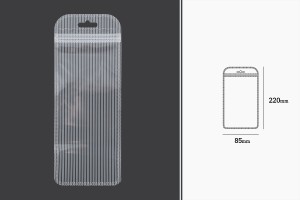 Sachets en plastique avec fermeture éclair 85 x 220 mm rayés, transparents de l'avant à l'arrière et eurohole - 100 pcs-2