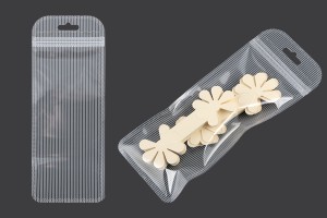 Sachets en plastique avec fermeture éclair 85 x 220 mm rayés, transparents de l'avant à l'arrière et eurohole - 100 pcs-6