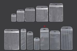 Sachets en plastique avec fermeture éclair 85 x 220 mm rayés, transparents de l'avant à l'arrière et eurohole - 100 pcs-3