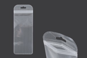 Sachets en plastique avec fermeture éclair 85 x 220 mm rayés, transparents de l'avant à l'arrière et eurohole - 100 pcs-1