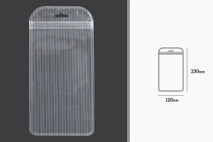 Plastikbeutel mit Reißverschluss 120x230 mm gestreift, transparente Vorder- und Rückseite und Euroloch - 100 Stk-2