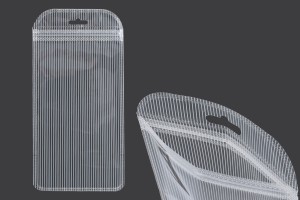 Plastikbeutel mit Reißverschluss 120x230 mm gestreift, transparente Vorder- und Rückseite und Euroloch - 100 Stk-1