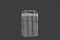 Both side transparent zip lock stripe bags with Eurohole in size 85x130 mm - 100 pcs