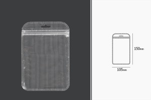 Plastikbeutel 105x150 mm mit Druckverschluss und Euroloch -100 Stücke-εικόνα_διαστάσεις