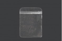 Both side transparent zip lock stripe bags with Eurohole in size 122x170 mm - 100 pcs