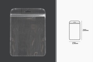 Sachets en plastique avec fermeture éclair 150 x 200 mm rayés, transparents de l'avant à l'arrière et eurohole - 100 pcs-2
