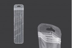 Σακουλάκια πλαστικά με κλείσιμο zip 55x220 mm ριγέ, διάφανα μπρος πίσω και τρύπα eurohole - 100 τμχ