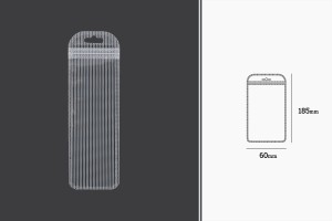 Plastikbeutel mit Reißverschluss 60x185 mm gestreift, transparente Vorder- und Rückseite und Loch Euroloch - 100 Stk-εικόνα_διαστάσεις