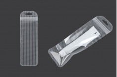 Σακουλάκια πλαστικά με κλείσιμο zip 60x185 mm ριγέ, διάφανα μπρος πίσω και τρύπα eurohole - 100 τμχ