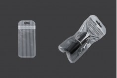 Σακουλάκια πλαστικά με κλείσιμο zip 60x130 mm ριγέ, διάφανα μπρος πίσω και τρύπα eurohole - 100 τμχ