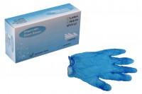 Γάντια βινυλίου μιας χρήσης χωρίς πούδρα (powder free) μπλε σε μέγεθος Large - 100 τμχ
