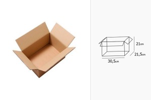 Carton aux dimensions 30,5 x 21,5 x 21 en couleur marron à 3 feuilles - 20 pcs-2