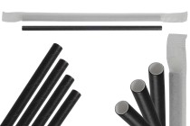 Papierstrohhalme, ökologisch 180x6mm in schwarzer Farbe - 100 Stück (Einzelverpackung) Papierstrohhalme, ökologisch 180x6mm in schwarzer Farbe - 100 Stück (Einzelverpackung)