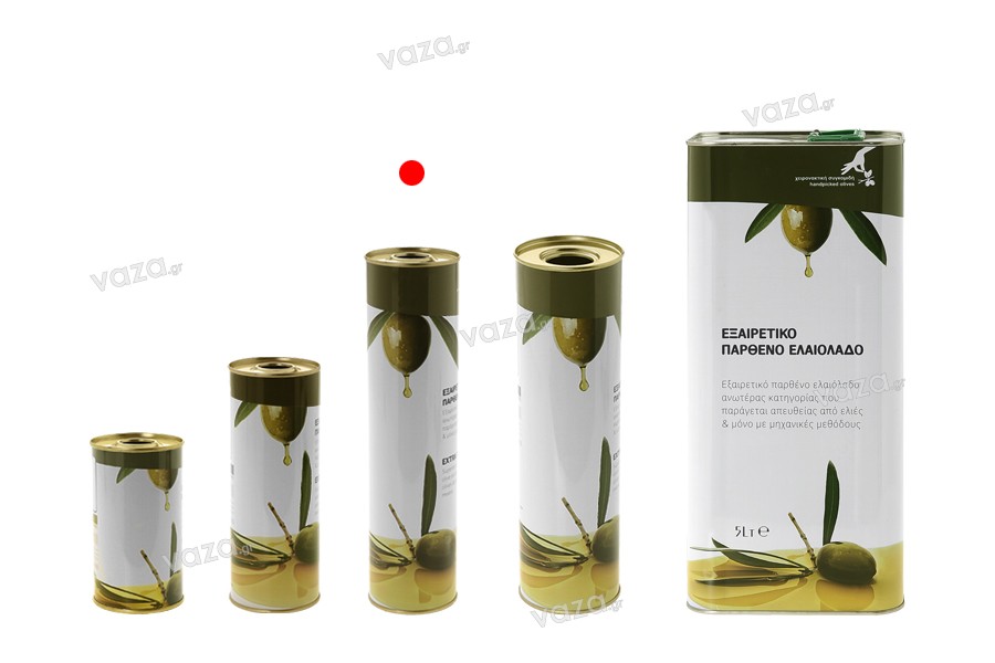 Bidon en aluminium pour huile d’olive cylindrique de 750 ml (F 24) - 12 pcs