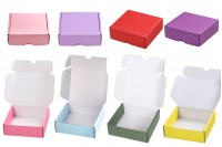 Boîte d'emballage en papier kraft 145 x 135 x 50 mm sans fenêtre - Lot de 10 pièces