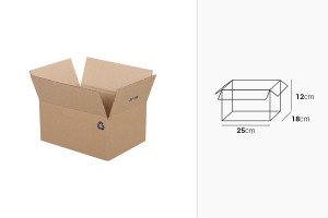 Boîte en carton aux dimensions 22 x 18 x 12 de couleur marron à 3 feuilles (No 13) - 25 pcs-2