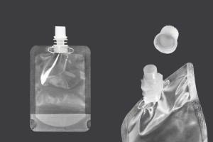 Busta con beccuccio tipo Doy Pack trasparente da 100 ml con tappo bianco – 50 pz-εικόνα_προϊοντική