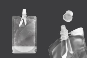 Gourde Doypack transparente 300 ml avec couvercle blanc - 50 pcs-εικόνα_προϊοντική