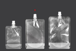 Gourde Doypack transparente 300 ml avec couvercle blanc - 50 pcs-εικόνα_διαστάσεις