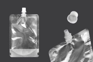 Gourde Doypack transparente 500 ml avec couvercle blanc - 50 pcs-1