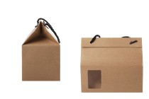 Box - Kraftbeutel mit Fenster und Kordel 180x100x160 - 12 Stk Box - Kraftbeutel mit Fenster und Kordel 180x100x160 - 12 Stk