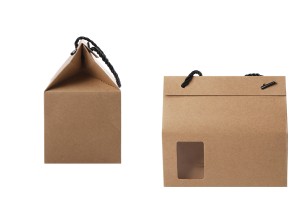 Boîte - sac en kraft avec fenêtre et cordon 180 x 100 x 160 - 12 pcs-2