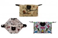 Cosmetic bag, size 180x60x110 in different designs 