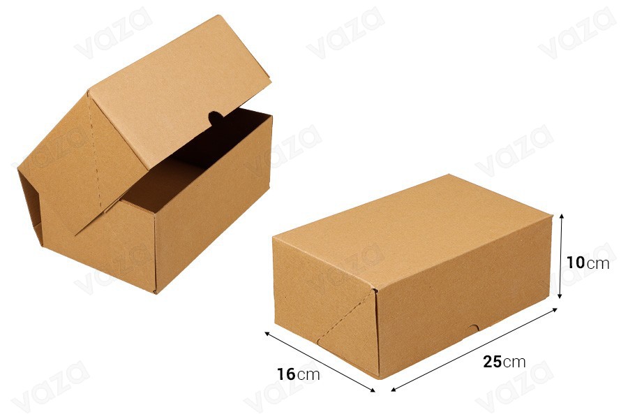 Karton 250x160x100 mm, 3-lagig, mit automatischer Montage (Nr. 60) – 25 Stück Karton 250x160x100 mm, 3-lagig, mit automatischer Montage (Nr. 60) – 25 Stück-bildabmessungen