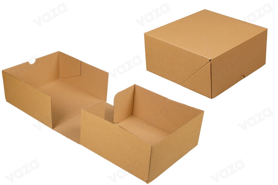 Χάρτινο κουτί 245x245x115 mm 3-φυλλο με αυτόματη συναρμολόγηση (No 90) - 25 τμχ-εικόνα_προϊοντική
