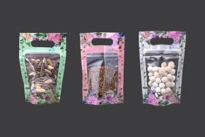 Sachets transparents Doypack 100 x 35 x 150 mm avec fermeture zip, poignée et possibilité de thermoscellage - 50 pcs-εικόνα_σύνθεση